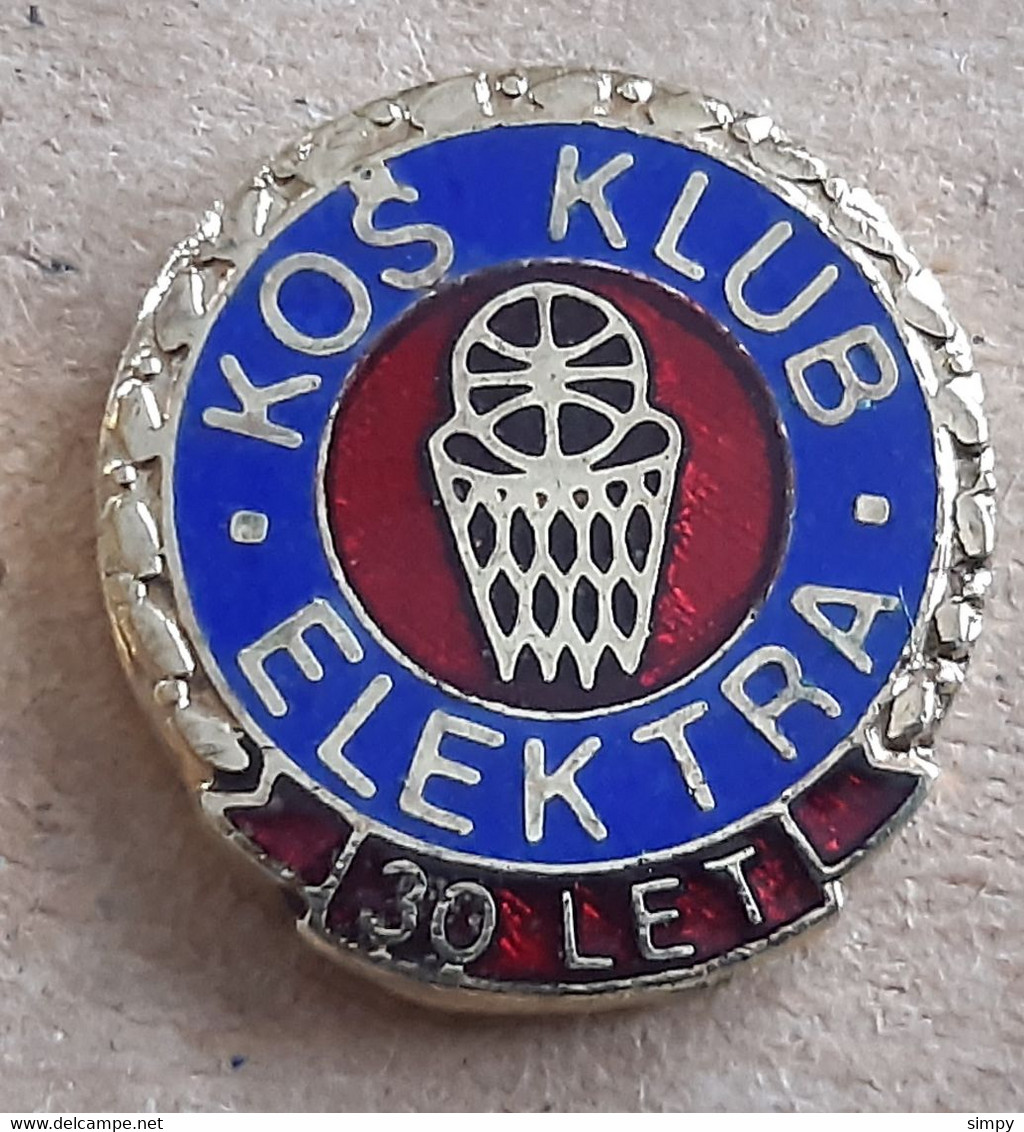 Basketball Club KK Elektra Sostanj  30 Years Slovenia Vintage Enamel Pin - Basketball