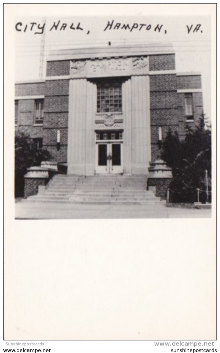 Virginia Hampton City Hall Real Photo - Hampton