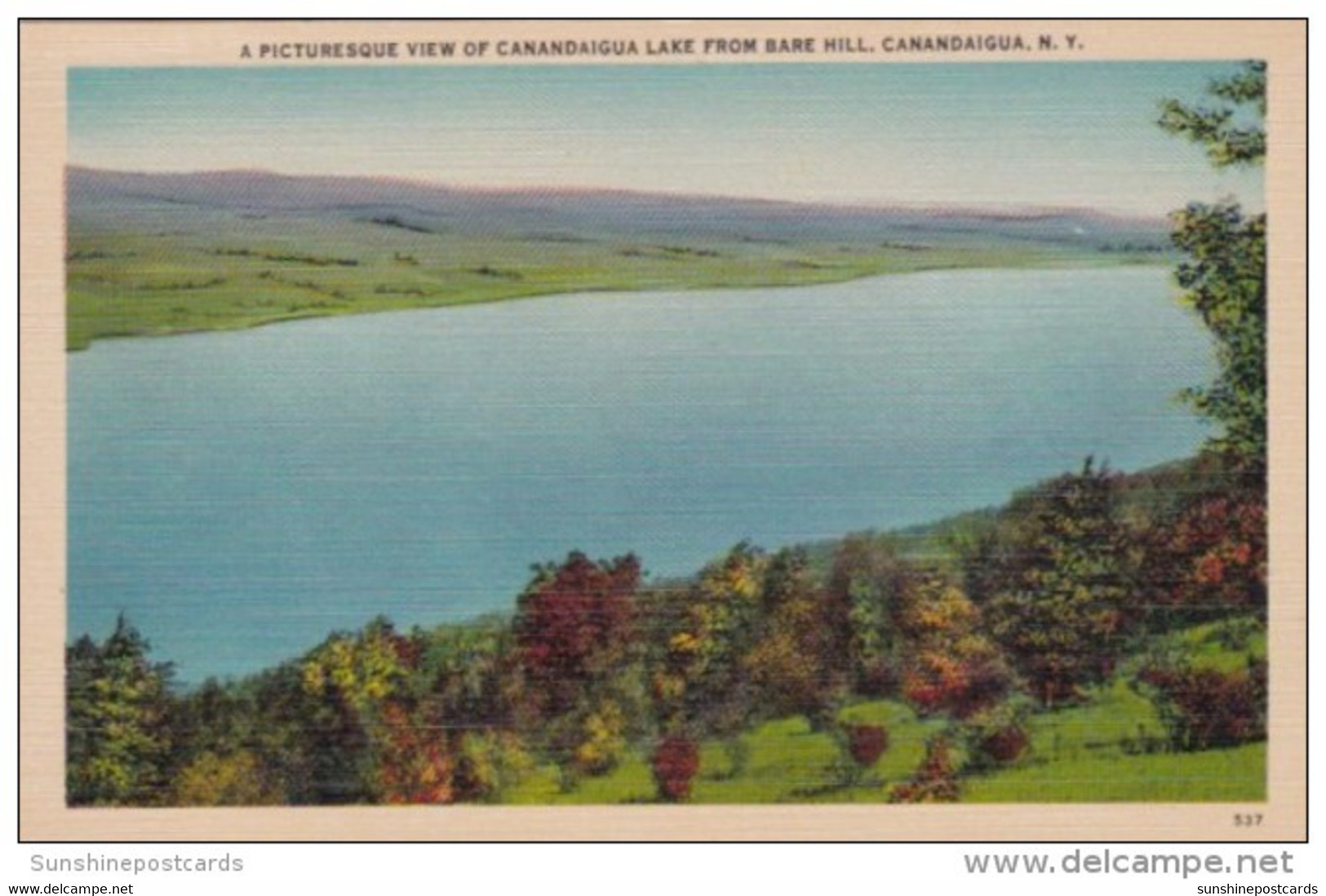 New York Canandaigua Lake From Bare Hill - Catskills