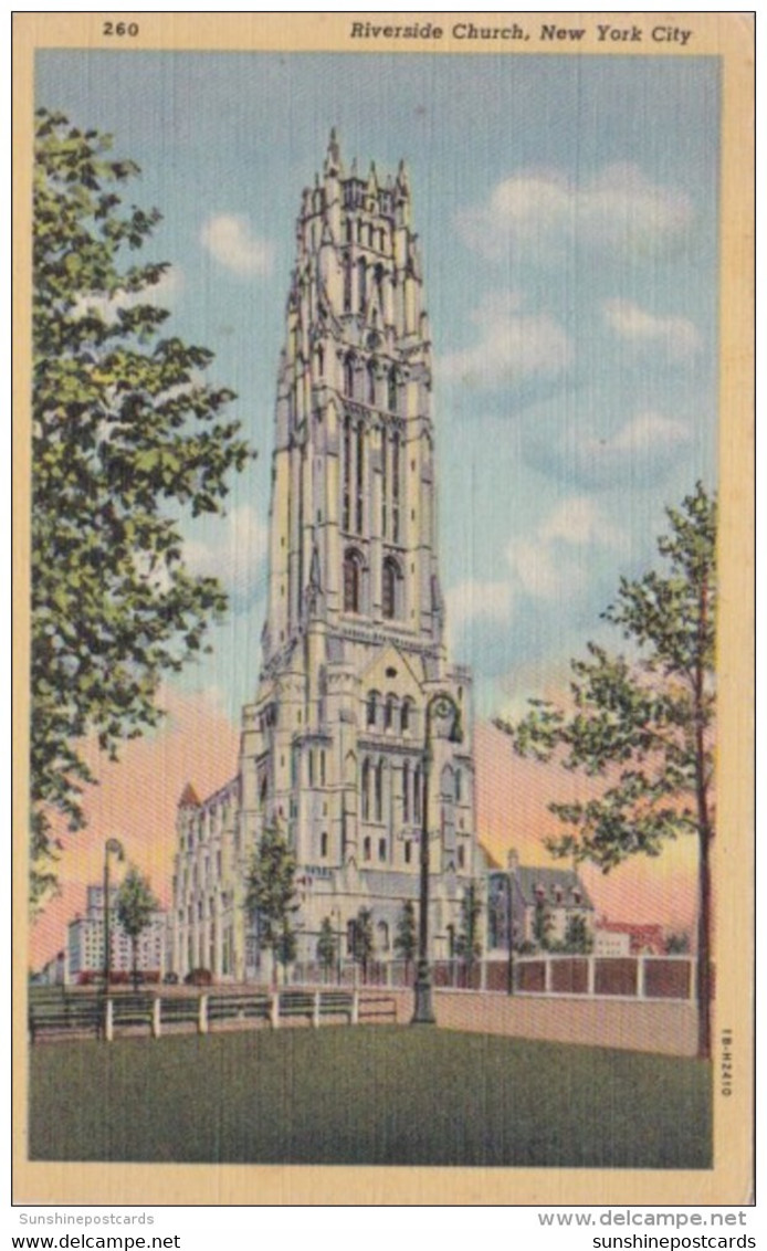 New York City Riverside Church 1945 Curteich - Kerken