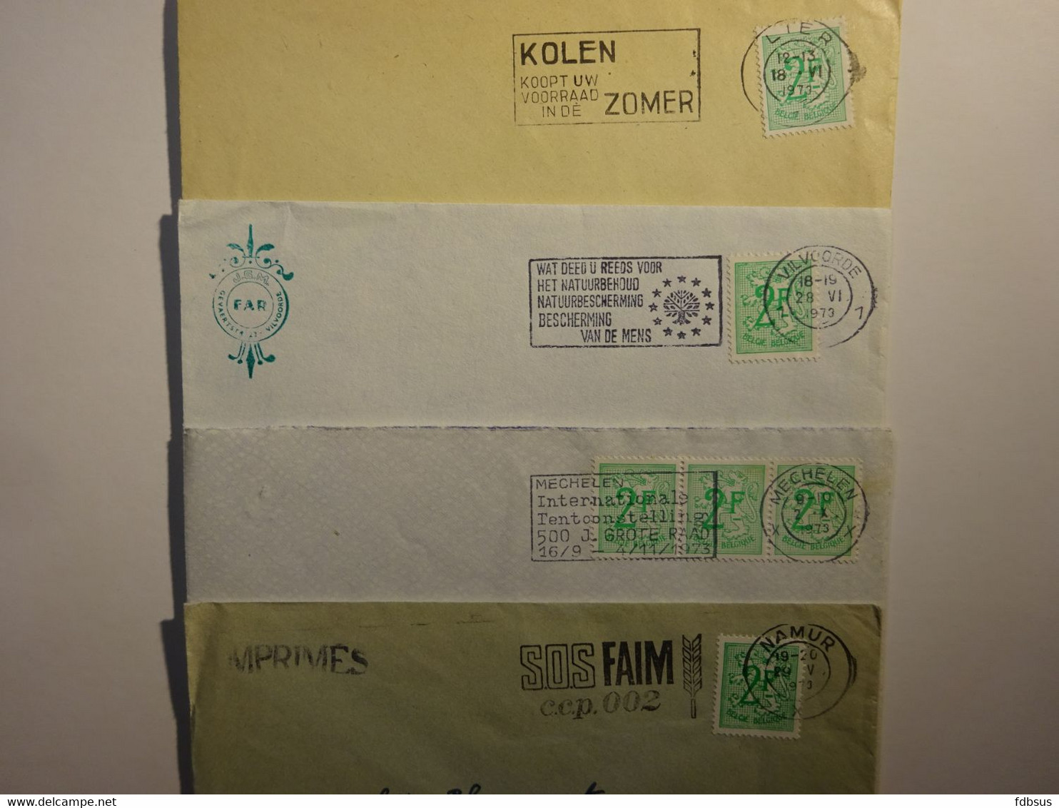 4 Enveloppen Gefr. 2 Fr -  Lier - JGM FAR Vilvoorde - Namur - Mechelen - Zie Scan (s) Voor Zegels, Stempels En Andere Ho - 1977-1985 Cifra Su Leone