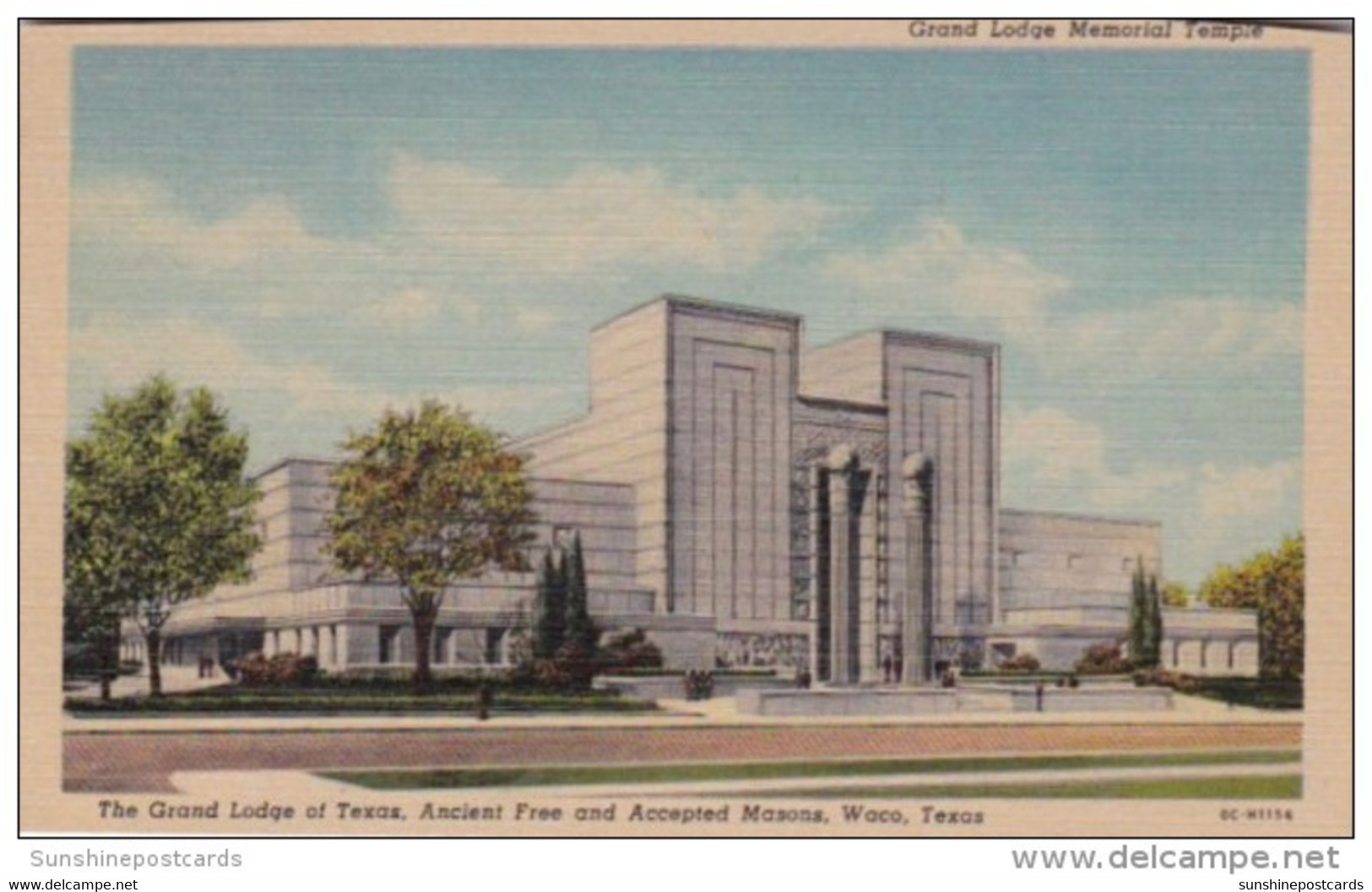 Texas Waco Grand Lodge Memorial Temple Curteich - Waco