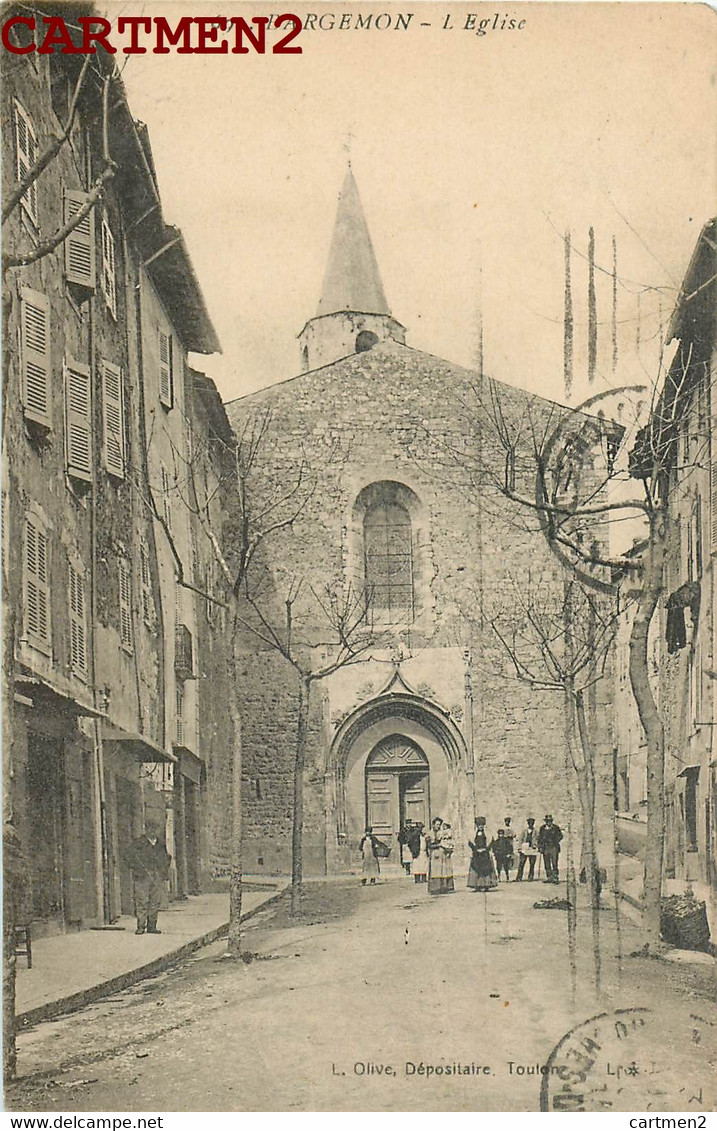 RARE CPA : BARGEMON L'EGLISE ANIMEE 83 VAR - Bargemon