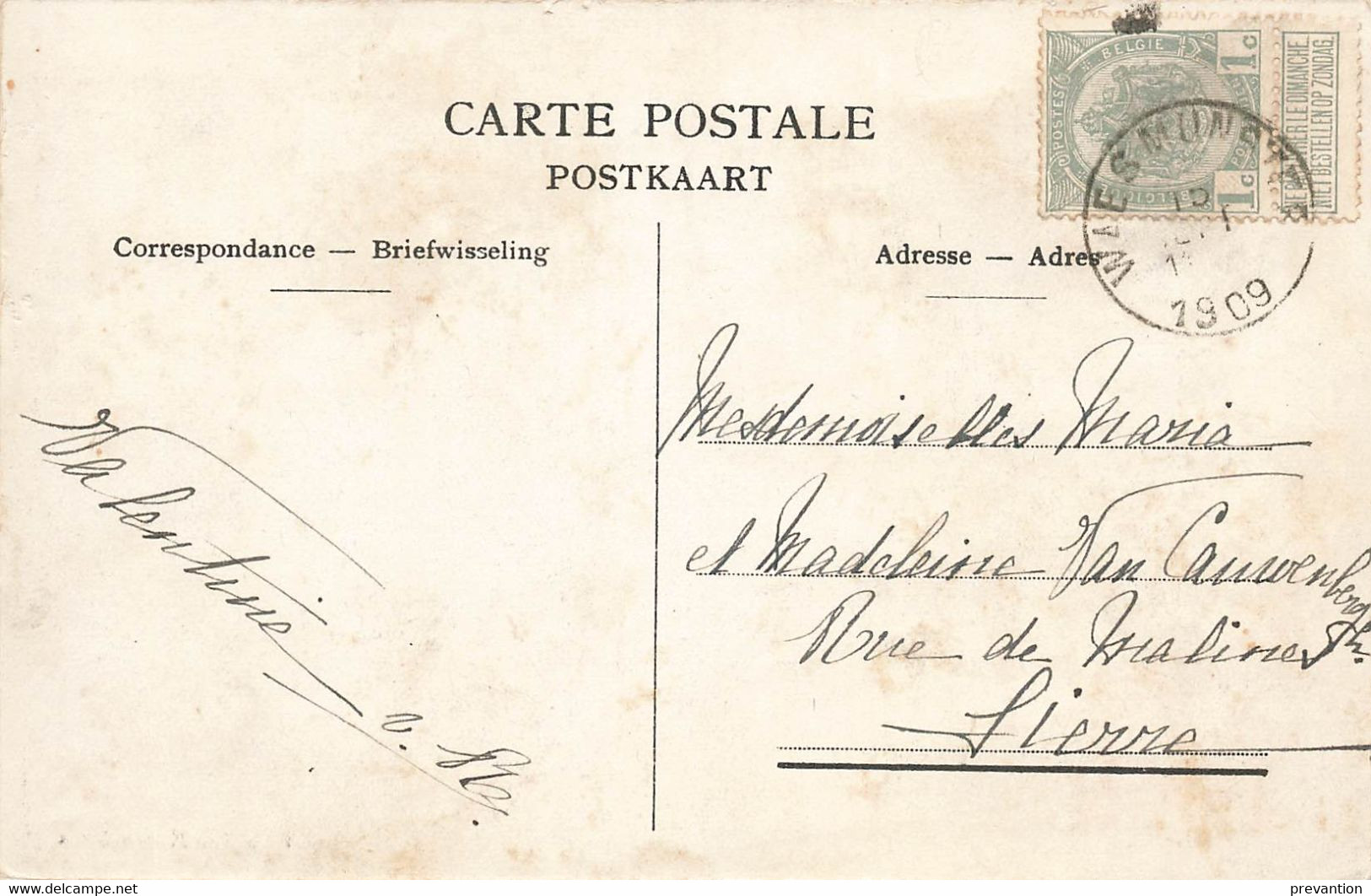 WAASMUNSTER - Château Blauwhof - Carte Circulé En 1909 - Waasmunster