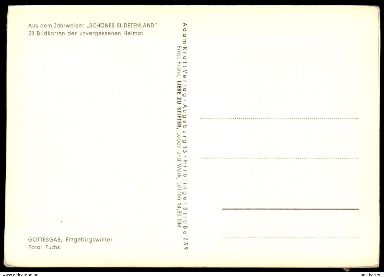 ALTE POSTKARTE GOTTESGAB ERZGEBIRGSWINTER JAHRWEISER SUDETENLAND Sudeten Ceska Republika Tschechische Republik Czech - Sudeten