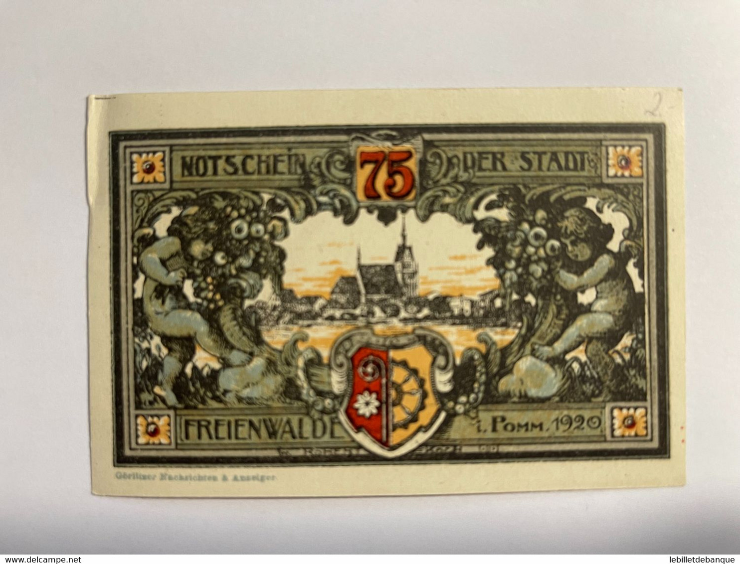 Allemagne Notgeld Freienwalde 75 Pfennig - Collections