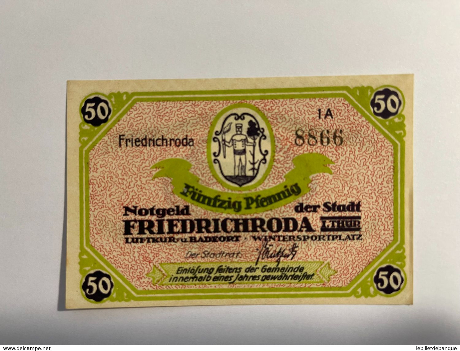 Allemagne Notgeld Friedrichroda 50 Pfennig - Collections