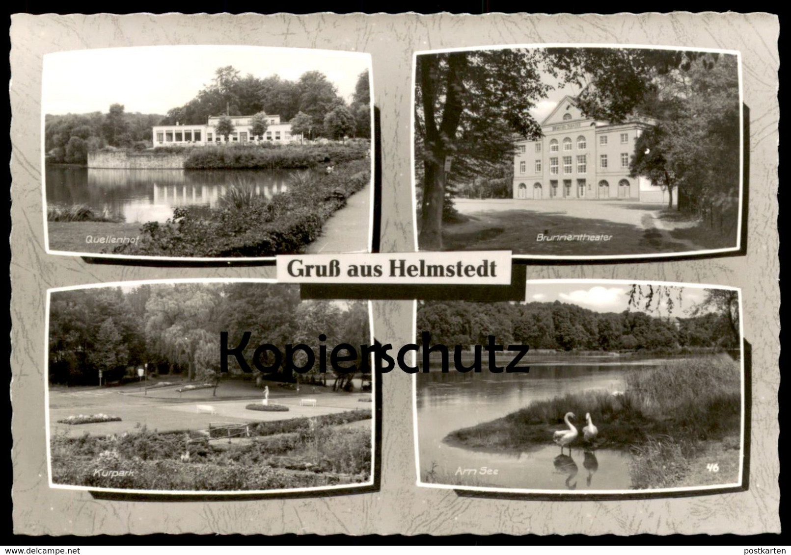 ÄLTERE POSTKARTE GRUSS AUS HELMSTEDT QUELLENHOF BRUNNENTHEATER KURPARK AM SEE Ansichtskarte Postcard Cpa AK - Helmstedt