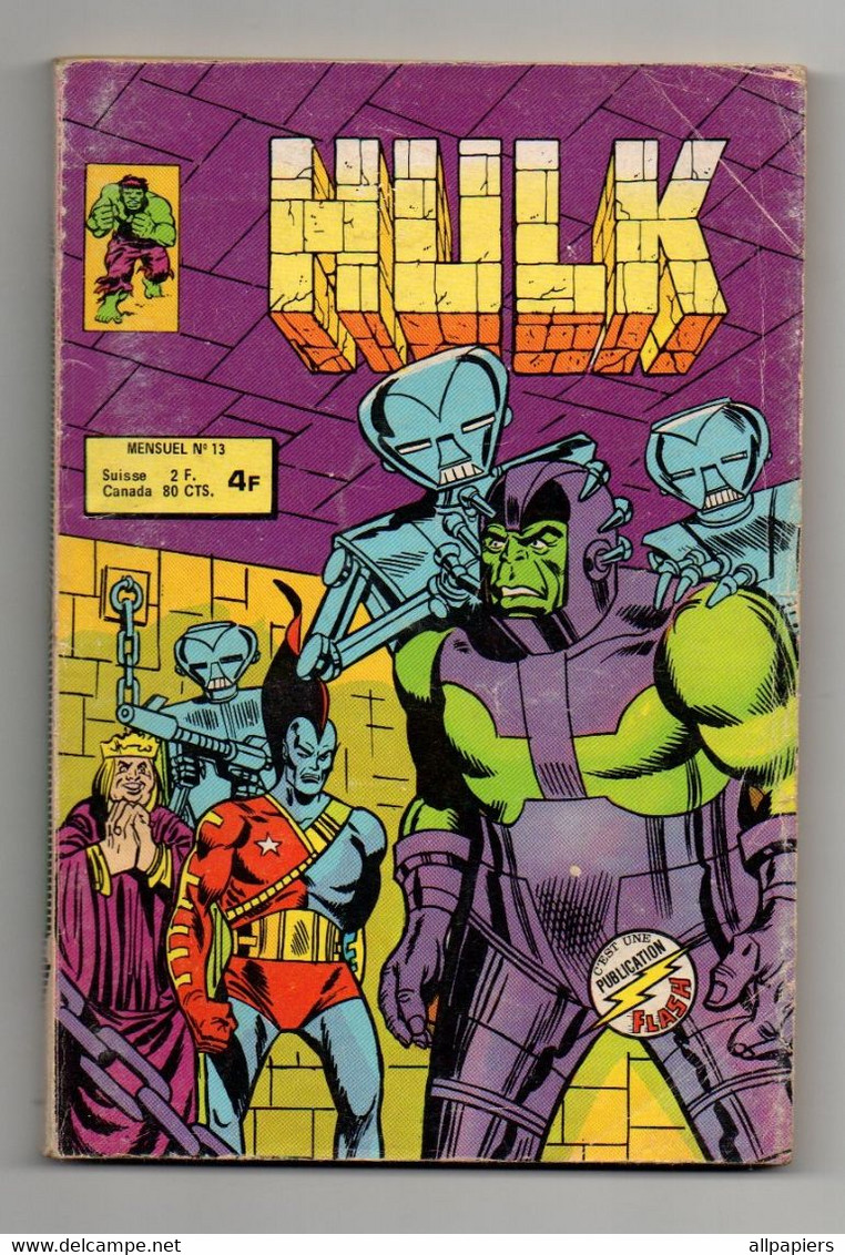 Hulk N°13 Le Piège - L'héritier - Explosion Solaire - éditions Arédit 1979 - Hulk