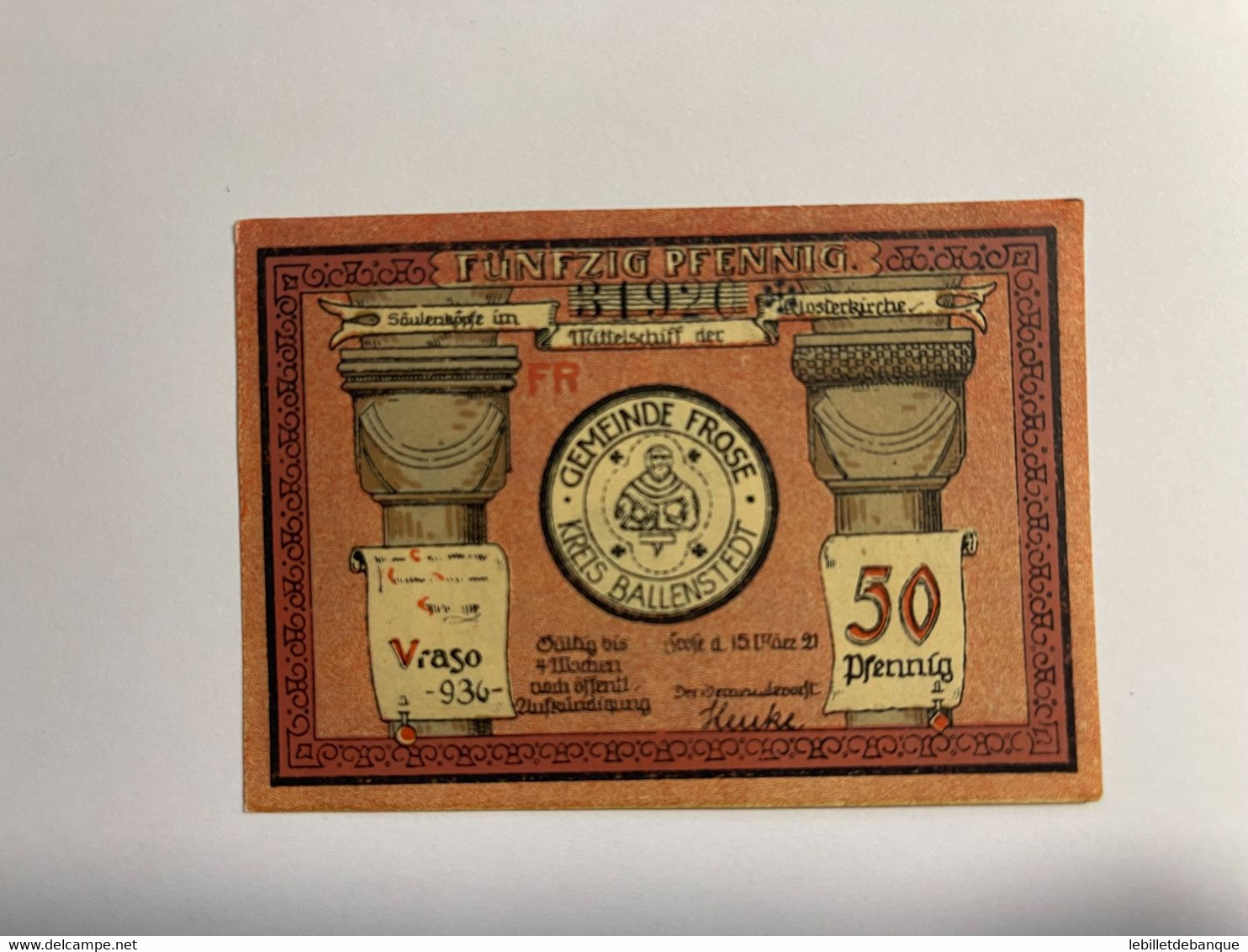 Allemagne Notgeld Frose 50 Pfennig - Collections