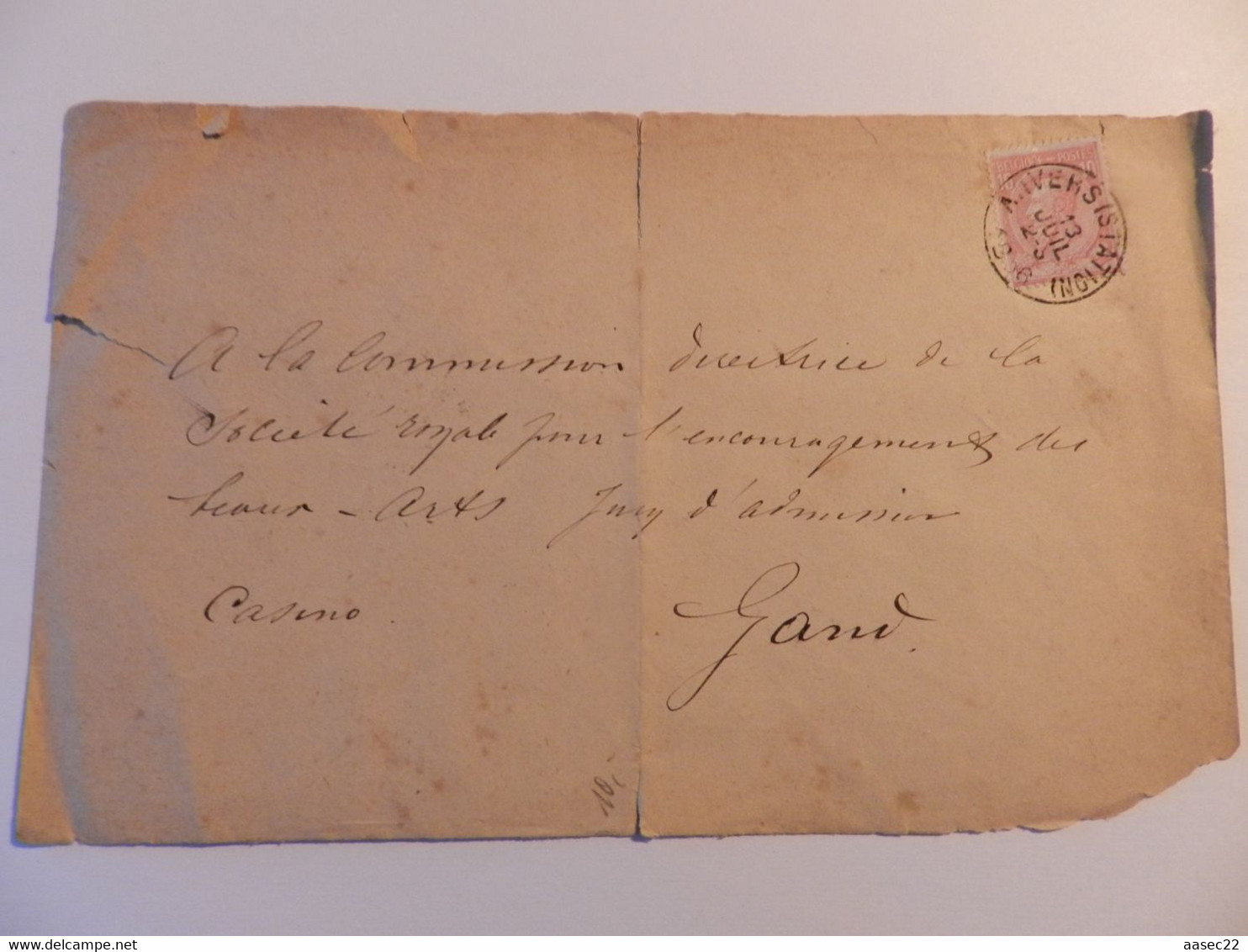 Oude Omslagbrief Van Belgie    1886 - Enveloppes-lettres
