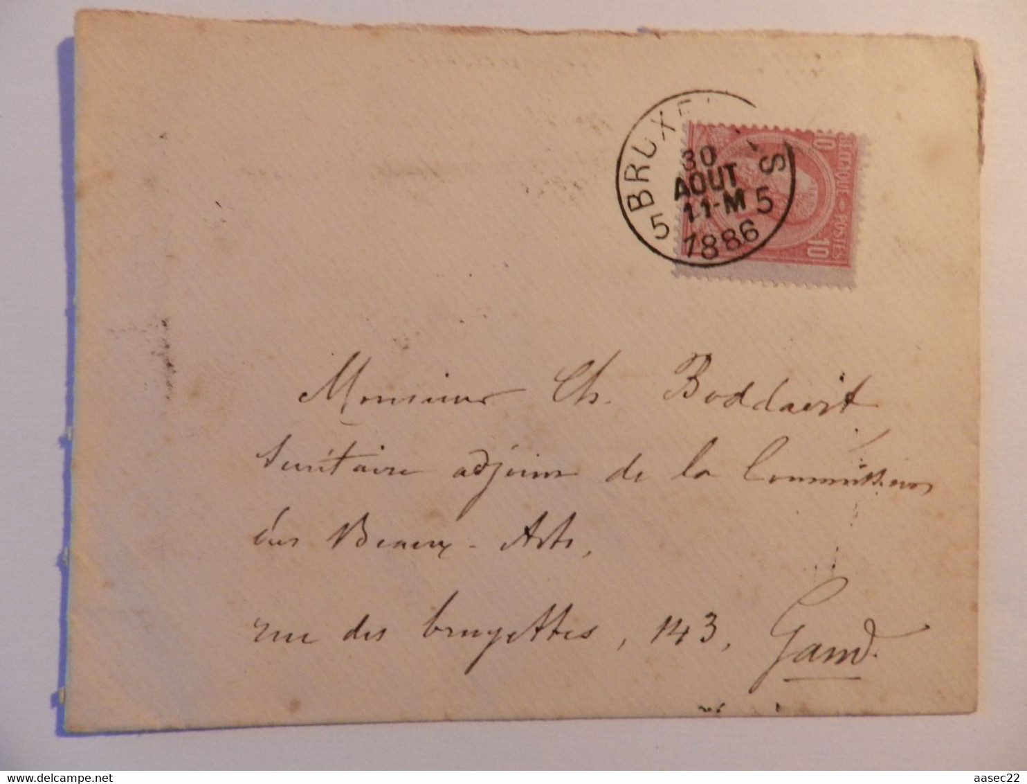 Oude Omslagbrief Van Belgie    1886 - Letter Covers