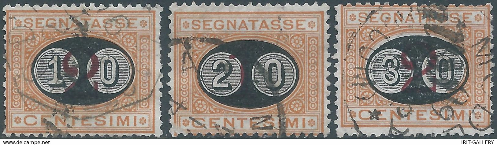 ITALY,ITALIE-ITALIEN,Kingdom 1890 Segnatasse,Services Postage Due,2c On 10c-1c On 20c-2c On 30c,Obliterated,Value:€85,00 - Taxe