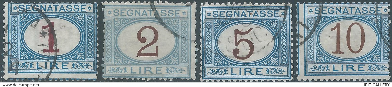 ITALY,ITALIE-ITALIEN,Kingdom 1870 Revenue Stamps Segnatasse,Services Postage Due,1L,2L,5L,10L,Obliterated,Value:€160,00 - Dienstmarken