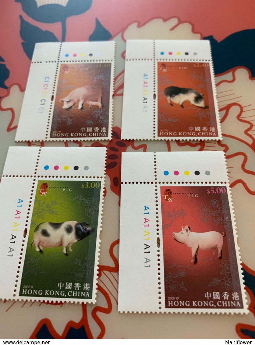 Hong Kong Stamp New Year Pig Poultry MNH - Unused Stamps