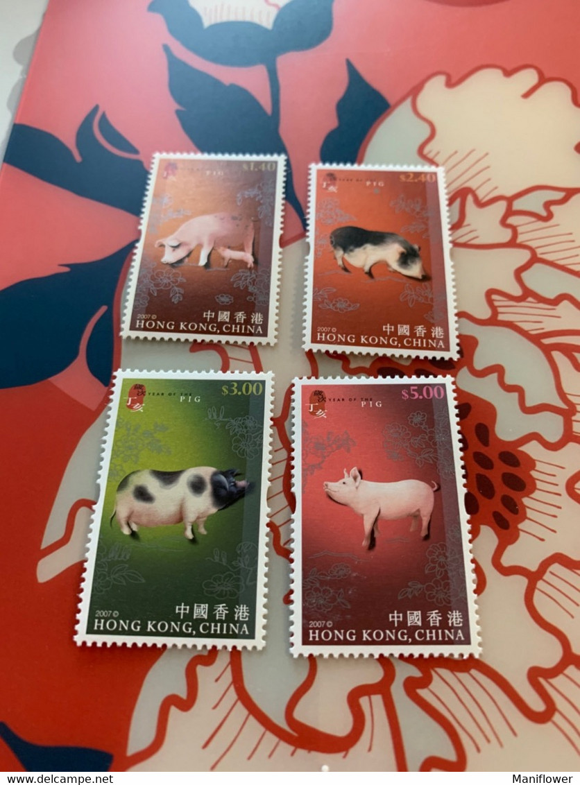 Hong Kong Stamp New Year Pig Poultry MNH - Unused Stamps