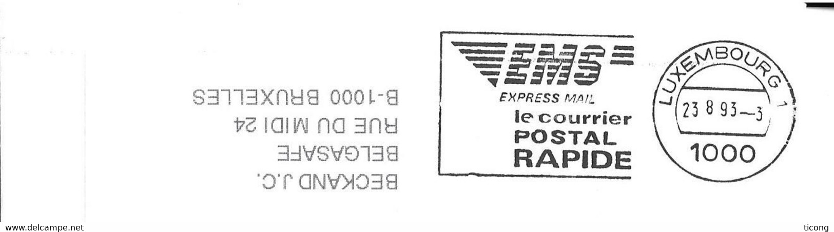 LUXEMBOURG 1993 - FLAMME TAPEE A L ENVERS, TIMBRES PAIRE CHAMPIONNAT DU MONDE DE CYLO CROSS ESCH/ALZETTE, MONNAIE 1635 - Cartas & Documentos