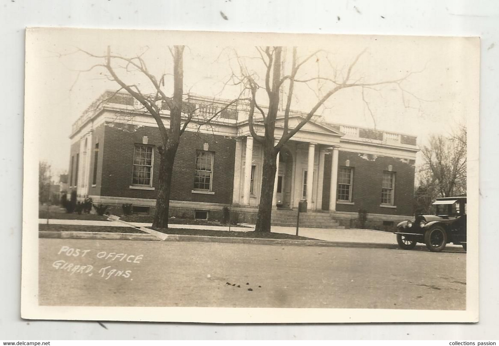 Cp, Carte Photo, Etats Unis , KANSAS , KS , GIRARD ,post Office ,la Poste ,automobile , écrite - Altri & Non Classificati