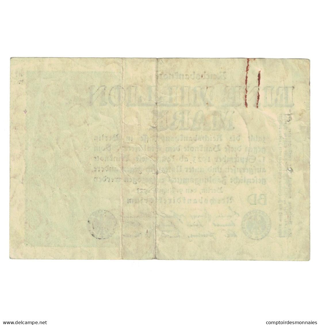 Billet, Allemagne, 1 Million Mark, 1923, 1923-08-09, KM:102d, TTB - 1 Million Mark