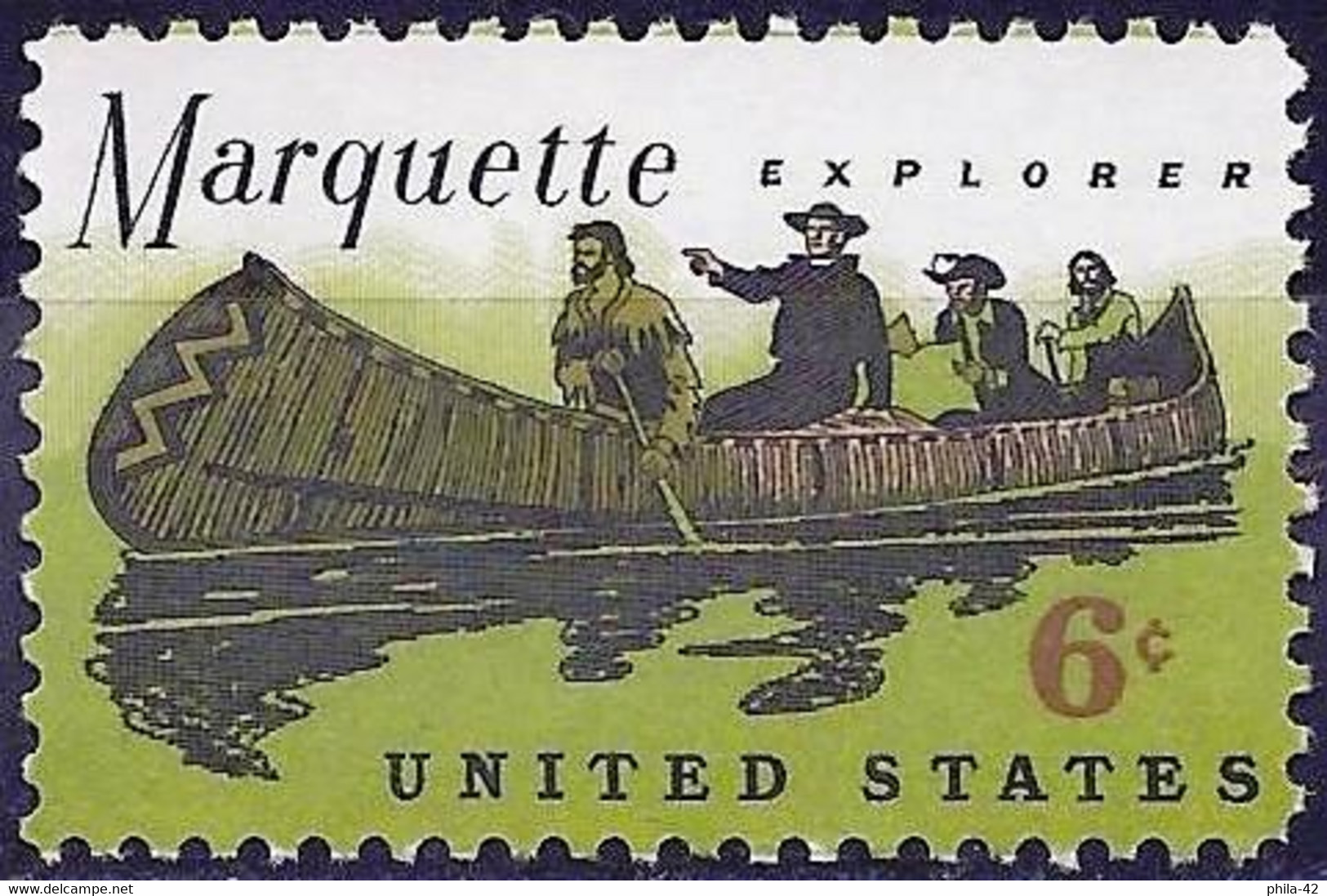 United States 1968 - Mi 964 - YT 859 ( Father Marquette And Louis Jolliet Exploring The Mississippi ) MNH** - Neufs