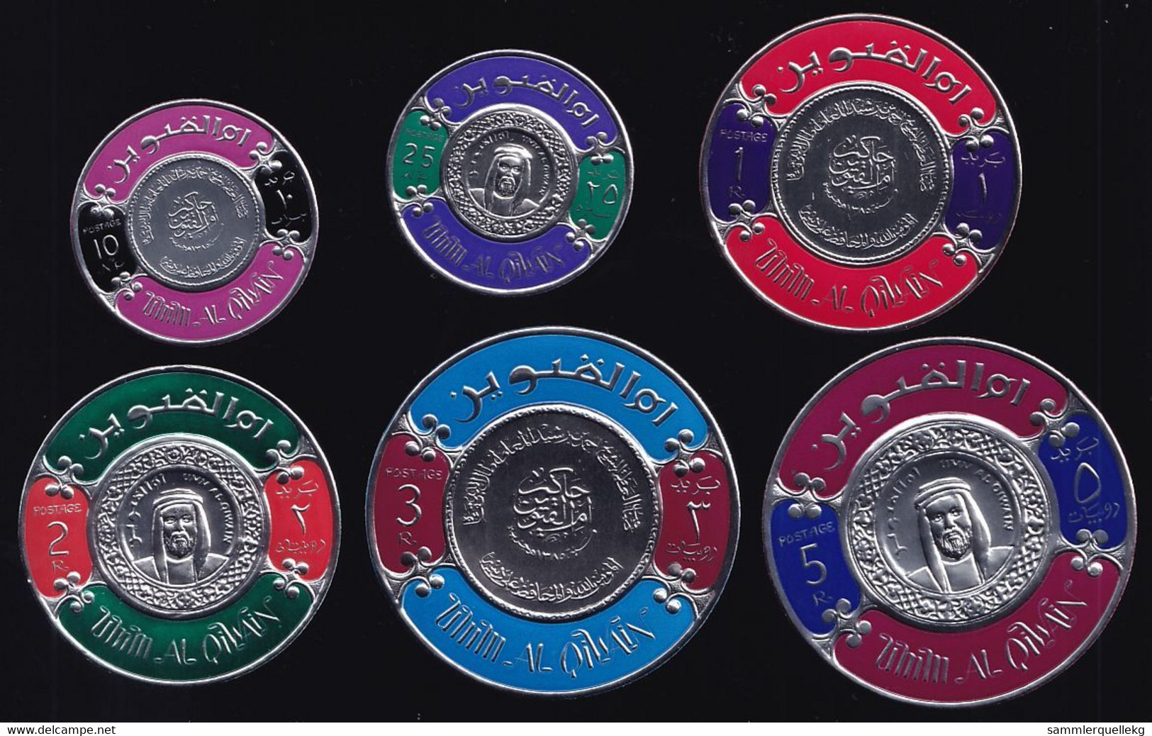 Umm Al-Kaiwain 49-54 Postfrisch, Währungskonferenz - Prägedruck Auf Metallfolie - Umm Al-Qiwain