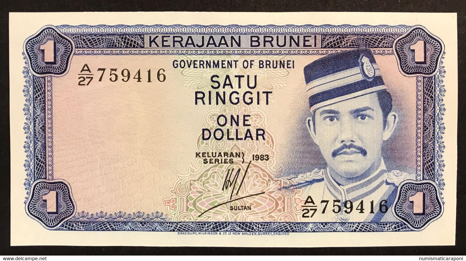 Brunei 1 Ringgit 1983 Pick#6c UNC- LOTTO 2822 - Brunei