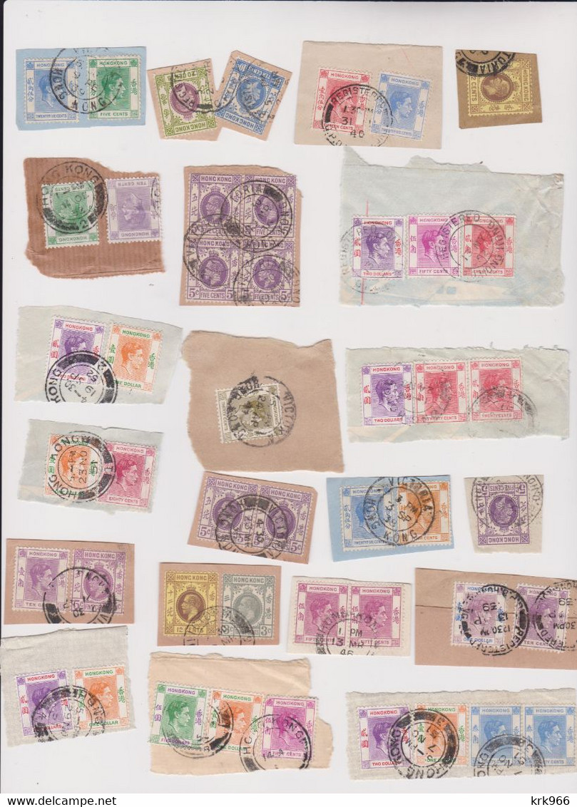 HONG KONG Nice Lot Stamps Used On Piece - Verzamelingen & Reeksen