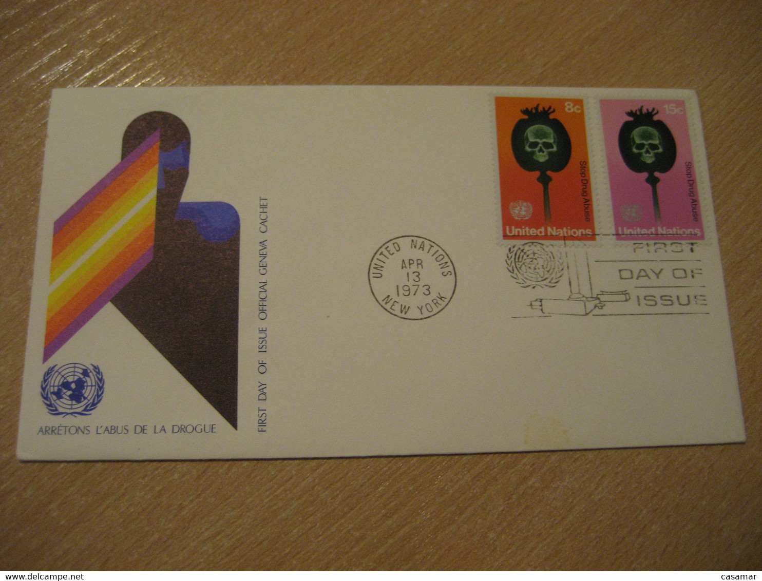 NEW YORK 1973 Stop Drug Abuse Narcotic Drugs FDC Health Sante Cancel Cover UNITED NATIONS USA - Drugs