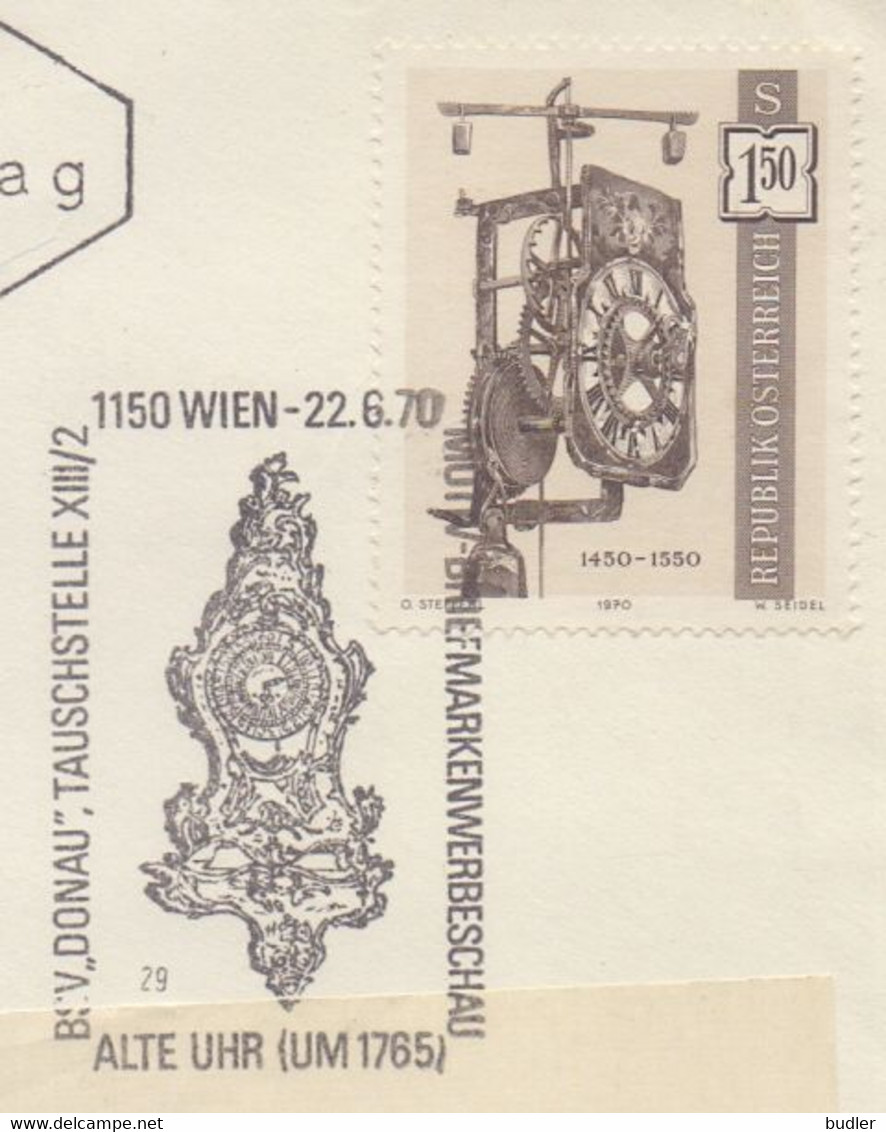 ÖSTERREICH / AUSTRIA :1970: Y.1157 On Travelled FDC :  ## Alte Uhren / Pendules Anciennes / Old Watches ## : TIME,CLOCK, - Horlogerie