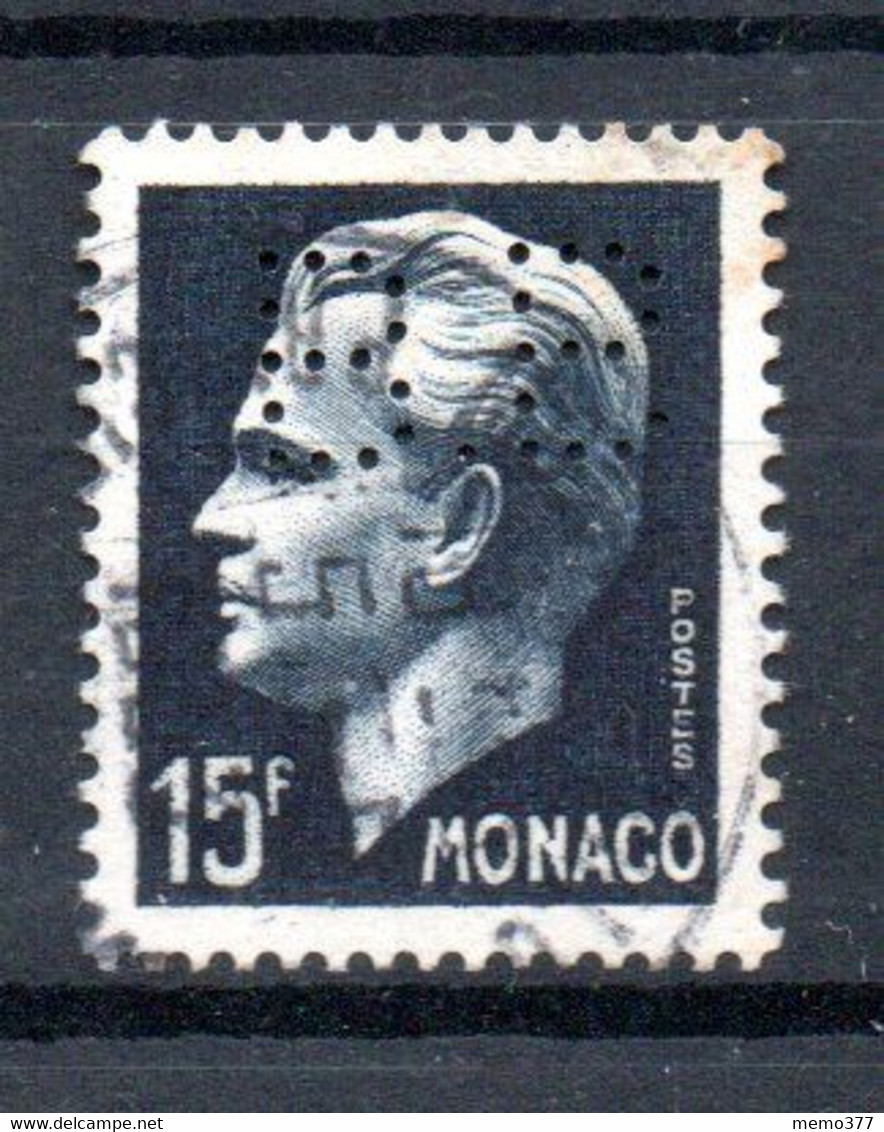 MONACO -- Timbre Perforé Oblitéré -- B B --15 -15  -- 15 F. Bleu-noir  Prince Rainier III - Used Stamps