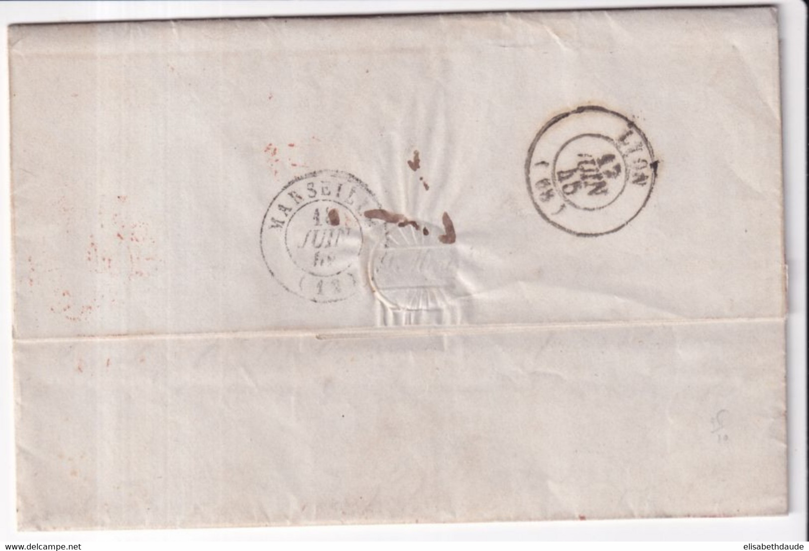 1845 - SUISSE - LETTRE De GENEVE => MARSEILLE Avec ENTREE Par FERNEY - ...-1845 Prephilately