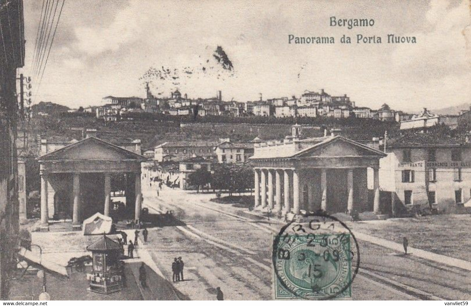 BERGAMO-PANORAMA DA PORTA NUOVA- CARTOLINA VIAGGIATA IL 23-3-1909 - Bergamo