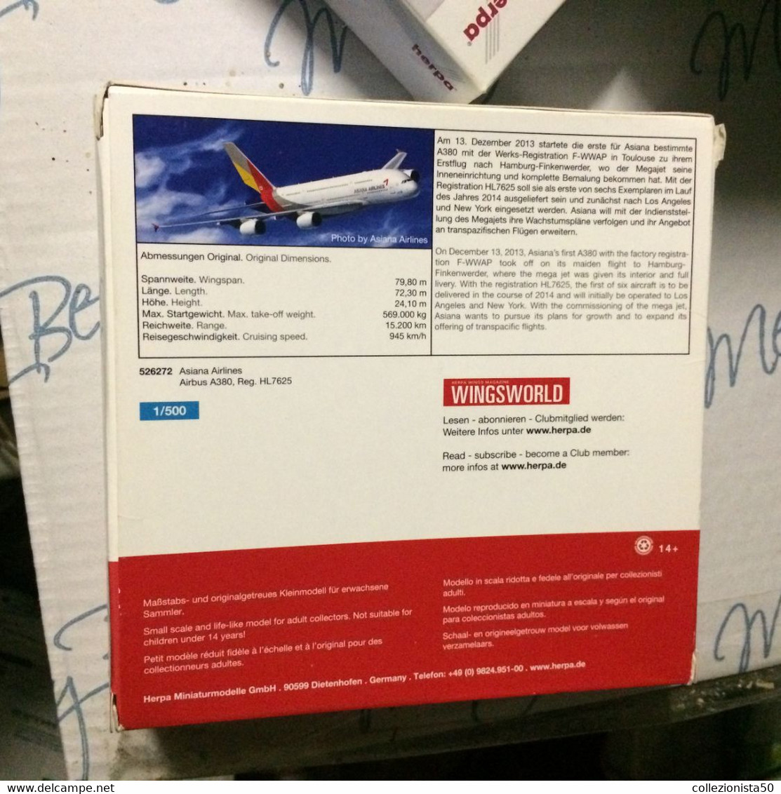 HERPA 1:500 ASIANA AIRLINES AIRBUS 380   ! - Non Classés