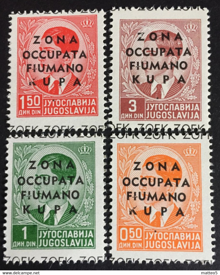 1941 - Occupazione Italiana - Zona Fiumano Kupa -  Soprastampa - Quattro Valori - Nuovi - Fiume & Kupa