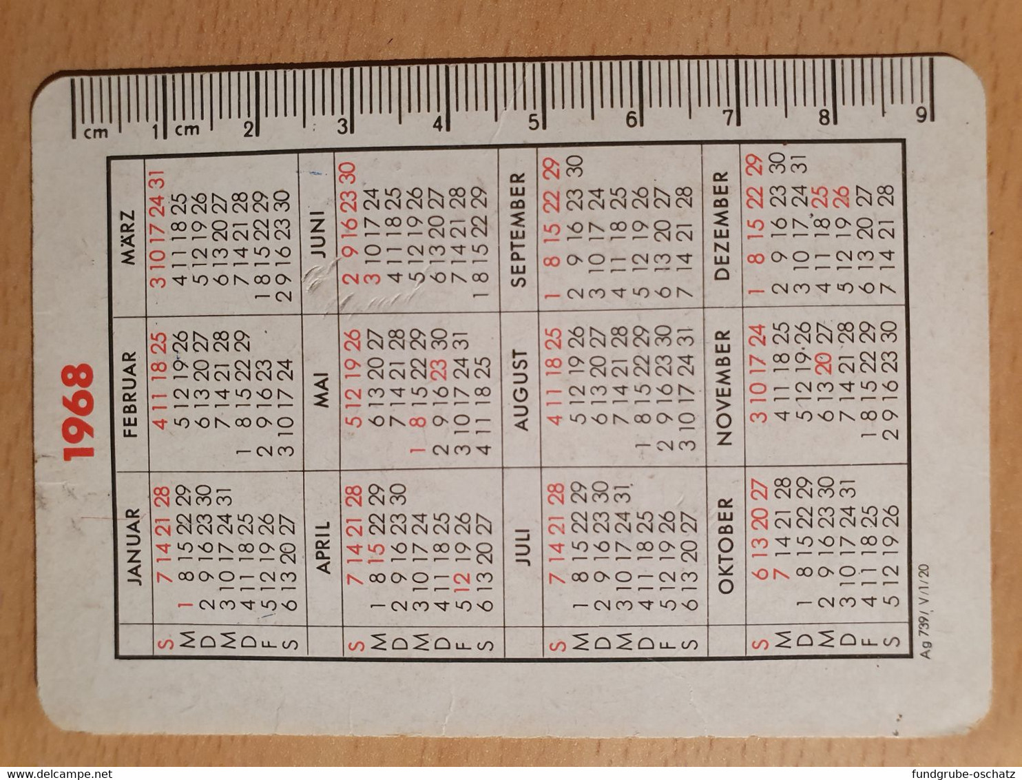 Pocket Calendar Taschenkalender DDR East Germany Lauchhammer 1968 Bekleidungshaus Schreiber - Gebrauchsspuren - Petit Format : 1961-70