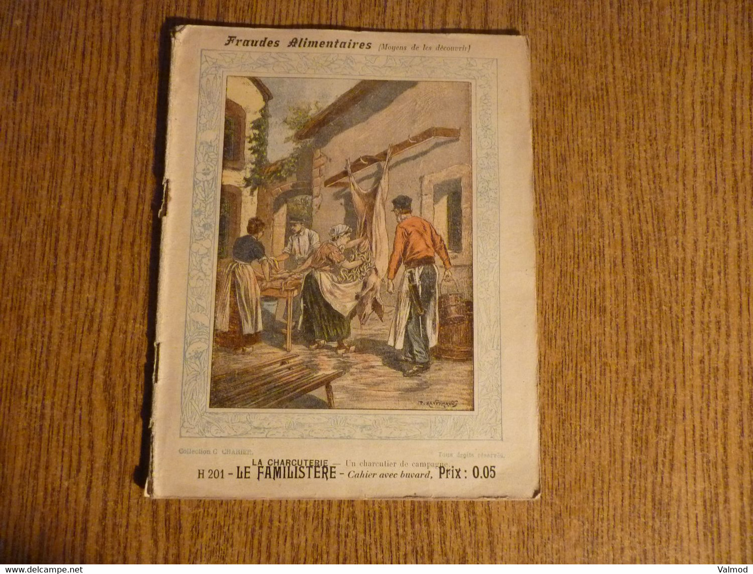 Cahier De Devoirs De Vacances Début 1900-Fraudes Alimentaires-La Charcuterie-Le Familistère-Format Plié 22,3x17,7cm Env. - Protège-cahiers