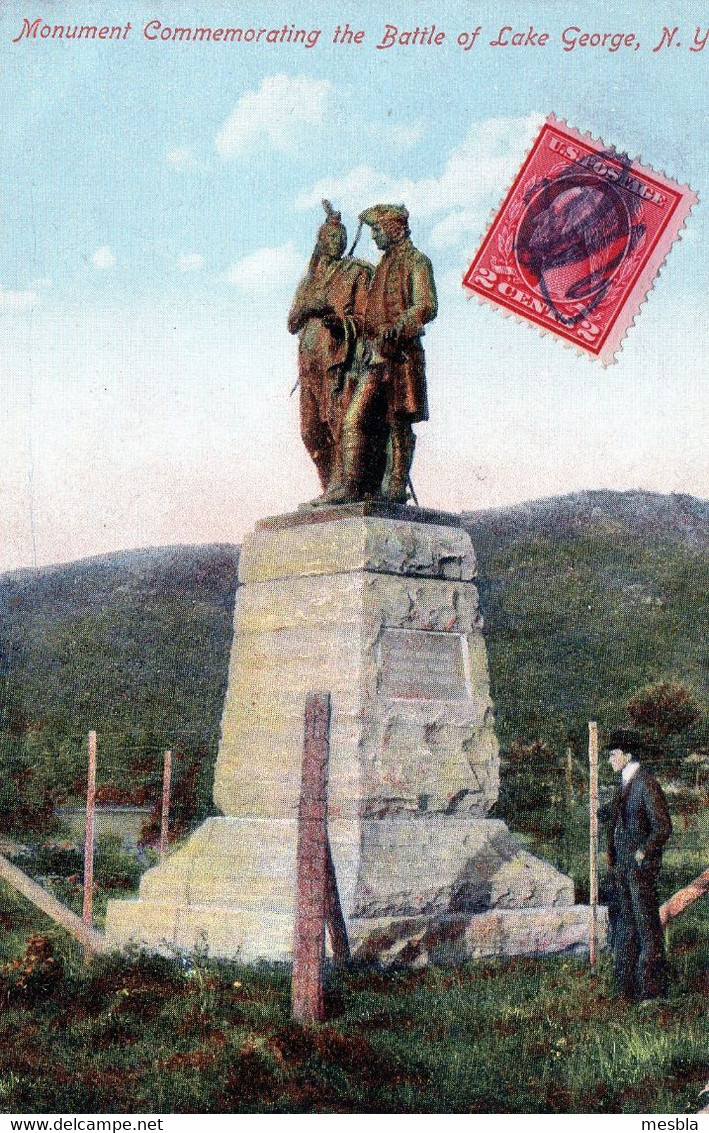 CPA -  Monument  Commémorating The Battle Of Lake George ,  N.Y . - Lake George