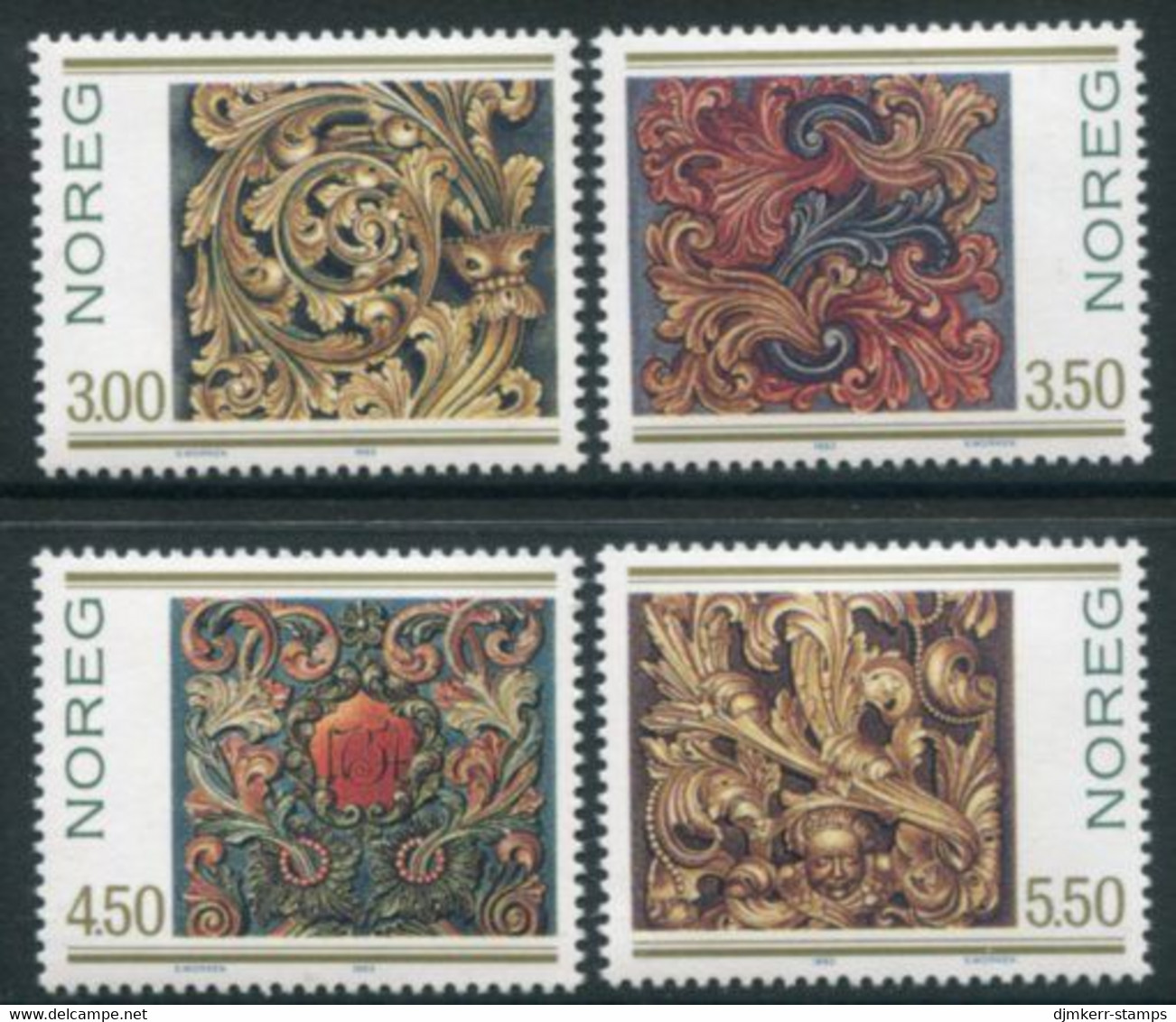 NORWAY 1993 Stamp Day Singles Ex Block  MNH / **.   Michel 1135-38 - Unused Stamps
