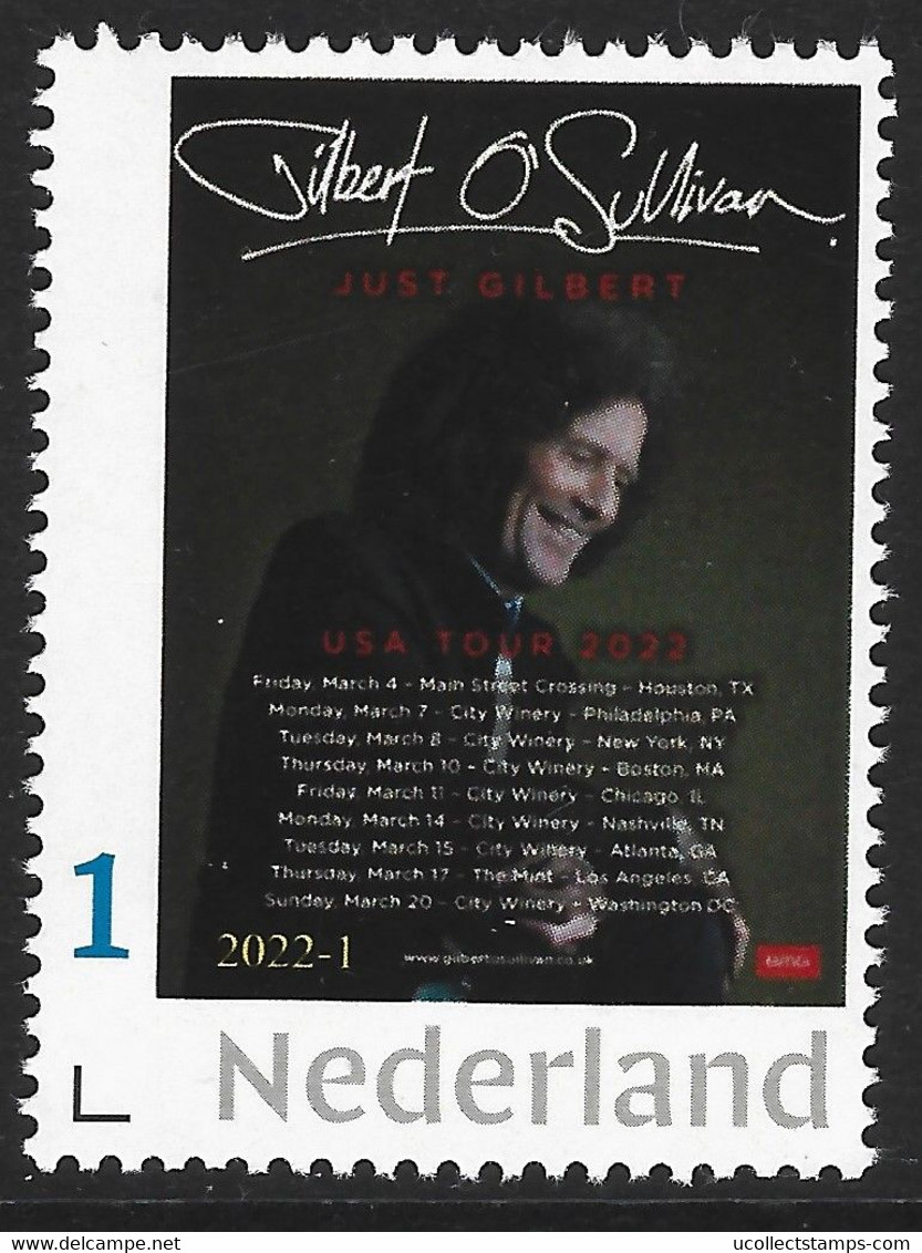 Nederland  2022-1 Gilbert O'Sullivan  2022  USA Tour     Postfris/mnh/neuf - Unused Stamps