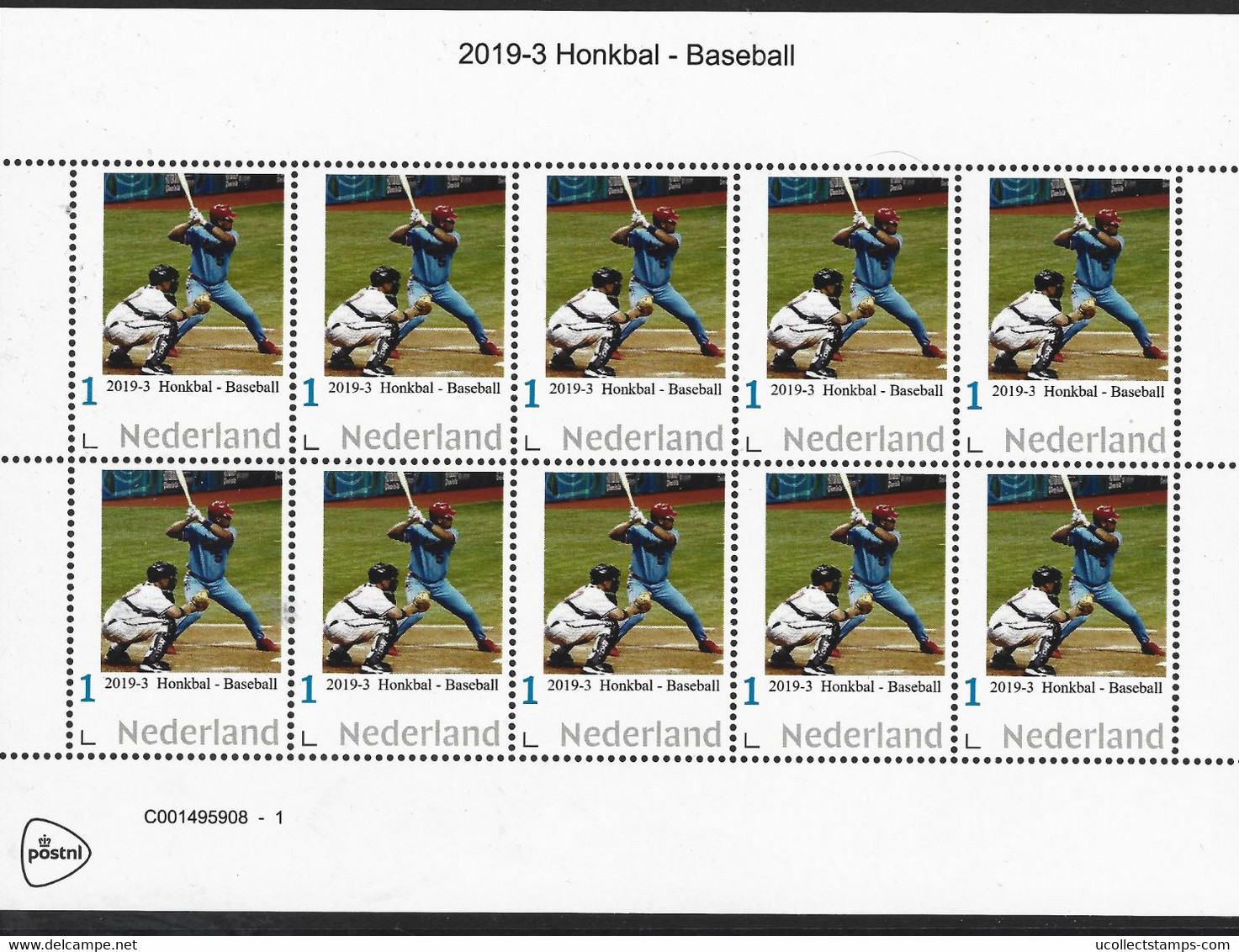 Nederland  2019-1    Honkbal  Vel-sheetlet     Postfris/mnh/neuf - Unused Stamps