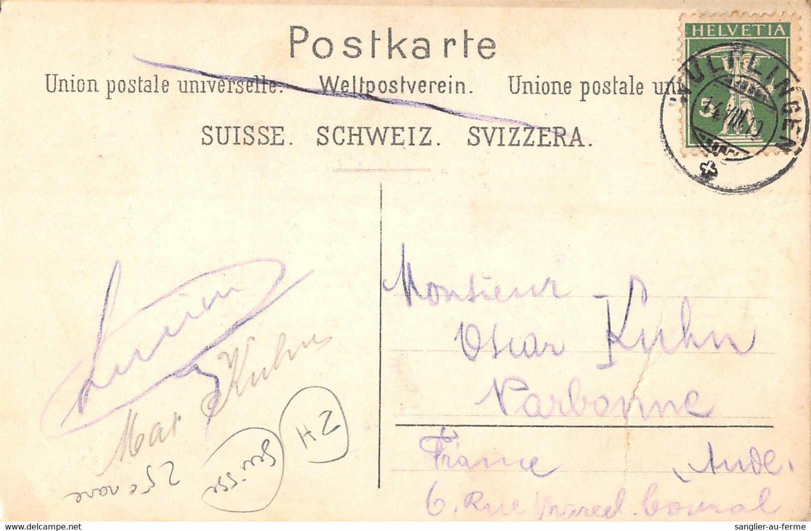 CPA SUISSE OFFIZIELLE FEST POSTKARTE DER ZURCHER IN WULFLINGEN 1910 - Otros & Sin Clasificación