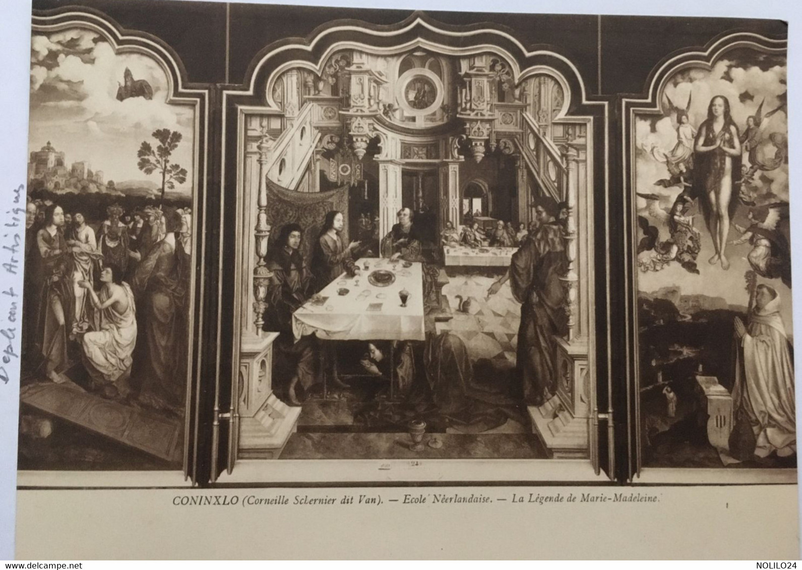 Arts 3 Cpa Triptyques, Musée Bruxelles école Néerlandaise: Van Orley "la Patience", Coninxlo Légende Marie Madeleine Etc - Musées