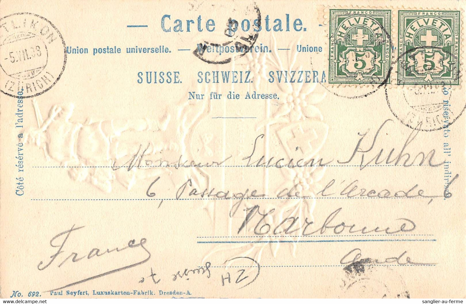 CPA SUISSE ZURICH WILHELM TELL 1895 - Zürich