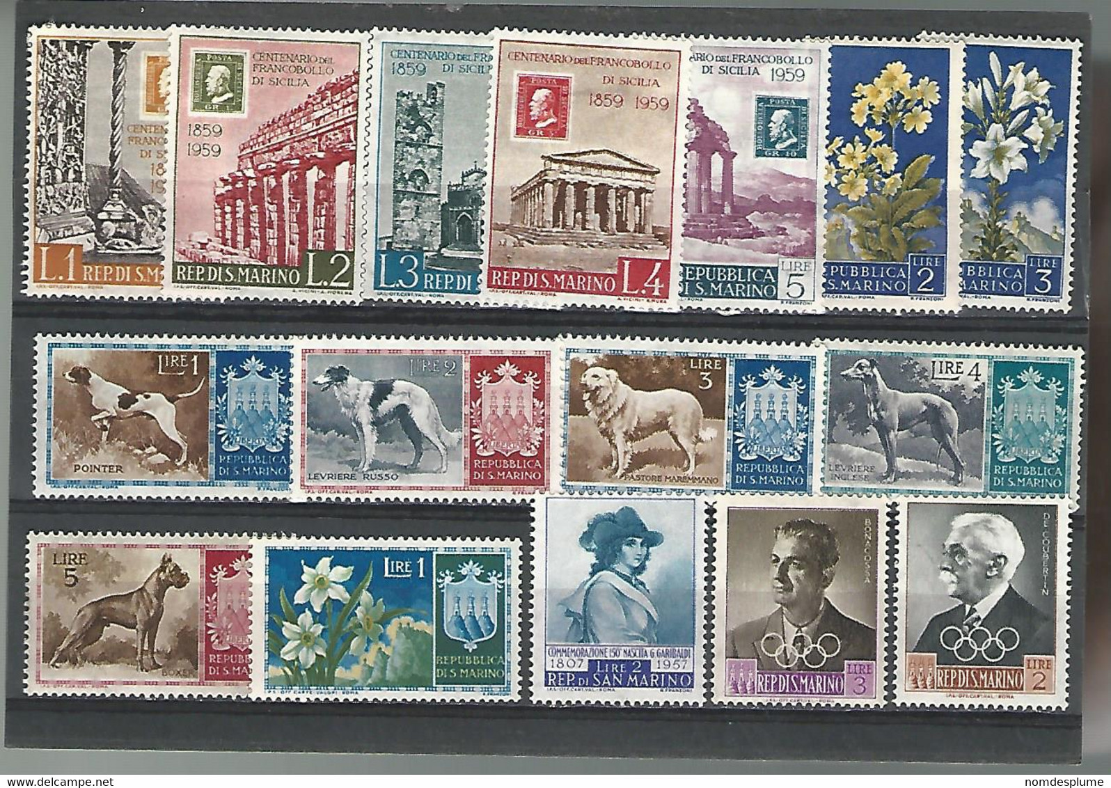 54928 ) Collection San Marino Dogs Flowers Ruins - Collections, Lots & Séries