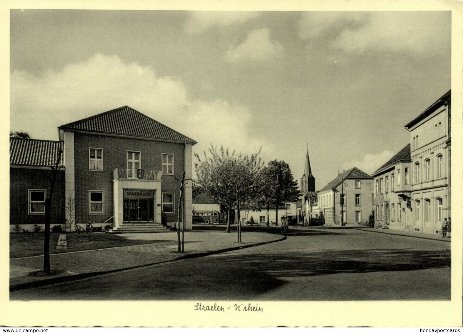 STRAELEN, Straßenszene Mit Sparkasse (1950s) AK - Straelen