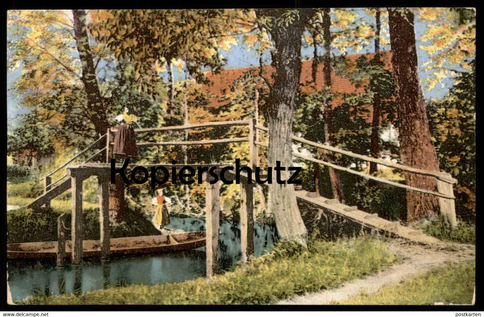 ALTE POSTKARTE GRUSS AUS DEM SPREEWALD PARTIE BEI BURG PHOTOCHROMIE TRACHT Ansichtskarte Postcard AK Cpa - Burg (Spreewald)