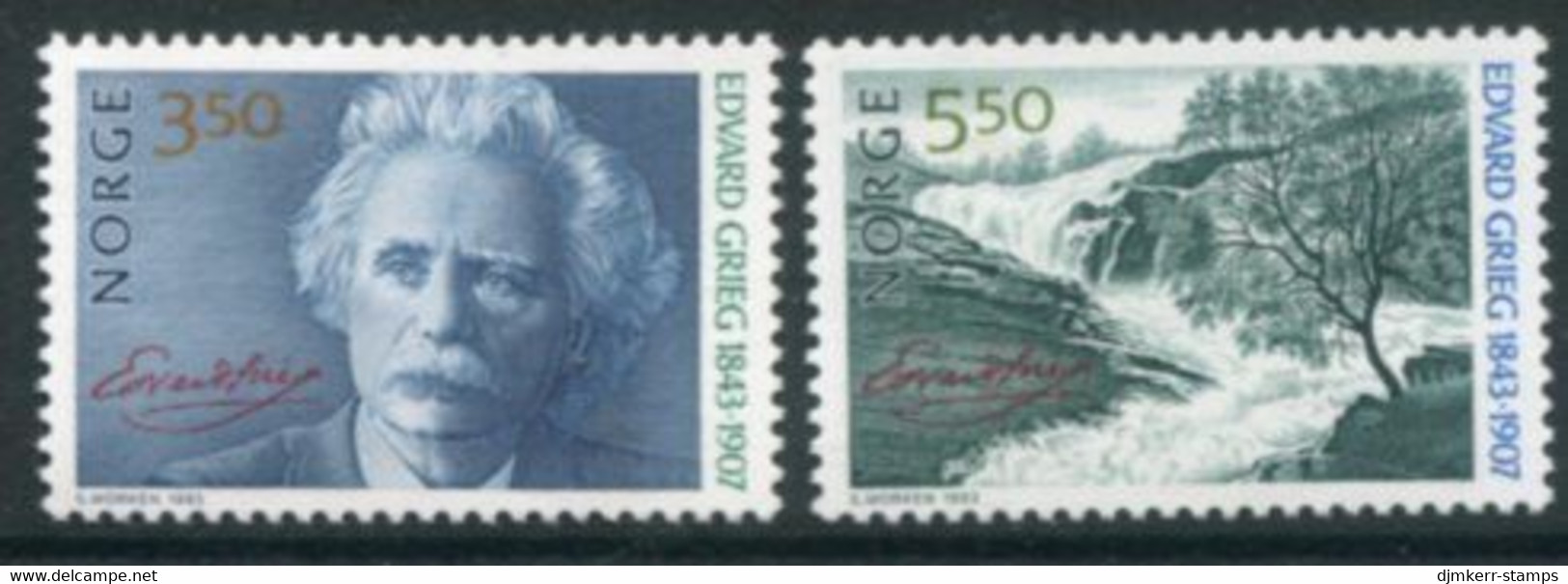 NORWAY 1993 Grieg Birth Anniversary MNH / **.   Michel 1125-26 - Ongebruikt
