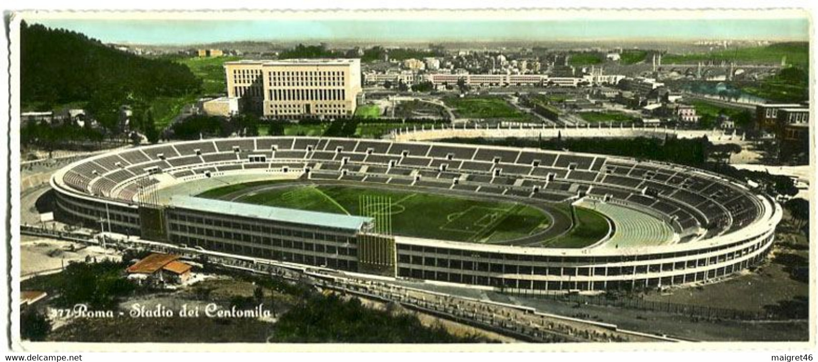 CARTOLINA ROMA STADIO DEI CENTOMILA VIAGGIATA ANNO 1957 - Stadiums & Sporting Infrastructures