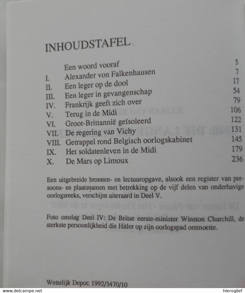 1940: DIE LANGE HETE ZOMER vijfdelige kroniek van kleine mensen in een grote oorlog door Juliaan Van Belle Brugge nazi