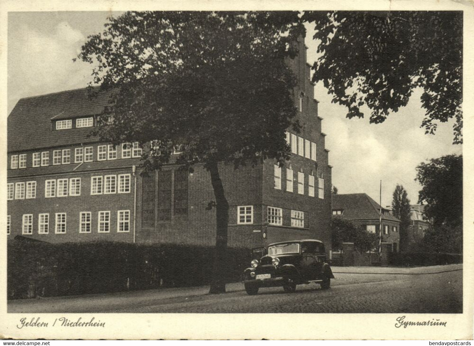 GELDERN, Gymnasium, Wagen (1943) AK - Geldern